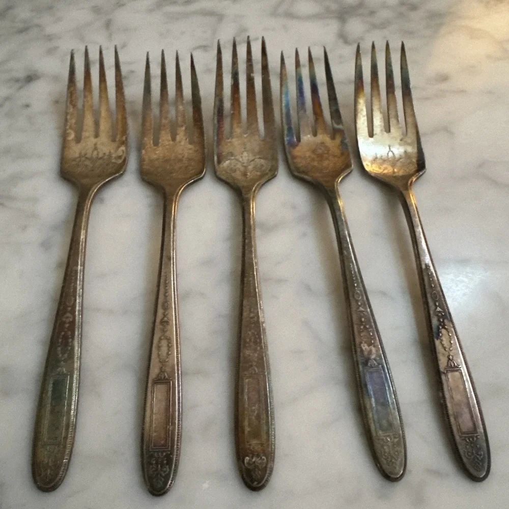 Community Silverplate GROSVENOR SALAD forks Lot of 5 Oneida 1921